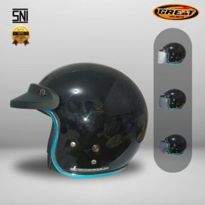 Great Helm Bogo List Chrome Premium Hitam Original Pria Wanita SNI L04