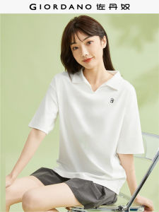 เสื้อโปโลผ้าฝ้ายแท้สําหรับผู้หญิงสไตล์ใหม่หมีสองด้านเย็บปักถักร้อยลําลองเยาวชน Vitality หลวมแขนสั้น