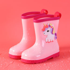 รองเท้ากันฝนสำหรับเด็กรองเท้าบูทกันฝนกันลื่นสำหรับเด็กชายและเด็กหญิงรองเท้ากันน้ำสำหรับเด็กเล็กเด็กเล็กเด็กเล็กเด็กโตนักเรียนรองเท้ายางกันน้ำสำหรับเด็กนักบินอวกาศ