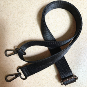 Adjustable Wide Fixed Clip Black Nylon Bag Strap