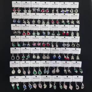 10/20Pairs/Lot Fashion Elegant New Design Butterfly Multicolor Rhinestone Earrings For Women Daily Accessory Party Jewelry Gifts