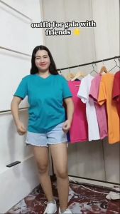 Sanmer High-Quality Apple Green Premium Poly-Cotton V-Neck T-Shirt for Women Plus Size GV2400