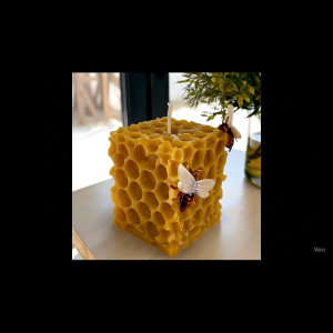 ACACIA SG | Natural Yellow Beeswax Candle | Honeycomb Candle | Eco-wick | Natural Honey Scent | 5cm