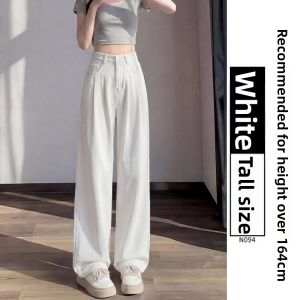 XIANYIJIAO | Blue Lyocell Jeans Women High Waist Wide Leg Lightweight Pants