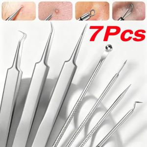 7pcs/set Professional Blackhead Remover Instrument / Durable Stainless‑steel Pimple Extractor Set / Multi‑purpose Facial Skincare Tool / Portable Beauty Kit for Deep‑cleaning Skin Pores