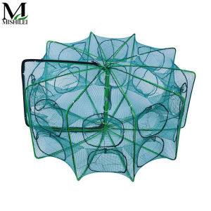 Mishilei Multiholes Fishing Net Folding Fishing Trap Auto-Foldable Polygonal Shrimp Crab Catch Tool Fish Cage