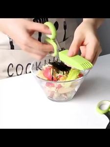 Multilayer Stainless Steel Scissors Kitchen 5 Layer Scallion Seaweed Shredded Vegetable Scissors Kitchen Supplies