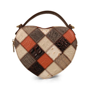 Cobbler Legend Túi Xách Tay Khóa Kéo Đôi Túi Nữ Hình Trái Tim Dễ Thương Túi Đeo Chéo Da Thật Thời Trang Túi Đeo Vai Nữ