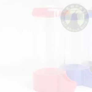 Dispenser Tabung Cepuk Wadah Pakan Minum Burung Kaca Akrilik Bening Jumbo Kepala Kecil