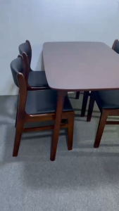 Bộ bàn ăn 4 ghế Bella gỗ cau su tự nhiên - bàn ăn cơm 4 ghế cao cấp đặt chung cư - bh 12 tháng