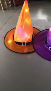 Halloween LED Witch Hat - Glowing Indoor/Outdoor Decor Spooky Party Props & Yard Decoration
