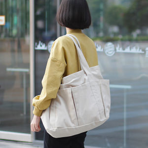 Retro Satchel Big Travel Bag Men and Women Short Distance Business Traveling Luggage Bag Idle Style Thick Shoulder Canvas Bag Tote Bag