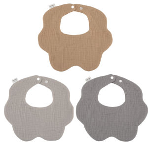 SHENGFEILA | Pure Cotton Muslin Baby Bib Saliva Towel Petal Shape