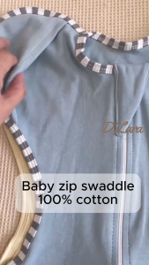 DLARA Cotton Baby Zip Swaddle with Foldover Mitten Cuffs Large Sizeporary Arms Up Bedung Zip Bayiamless Transition Swaddle excitedporary