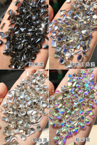 Vàng Bọ Chét Đá Quý Hình Học Đáy Phẳng Màu Đen Và Màu Trang Trí Móng Tay Màu Sắc Rực Rỡ Siêu Sáng Thời Trang Phổ Biến