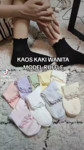 11086 Kaos Kaki Wanita Pendek Semata Kaki Kaus Kaki Katun Lembut Korean Women Socks Ruffle Style Import Kaos Kaki Ruffle