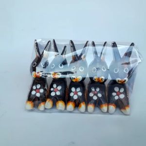 Patung Kelinci mini set isi 5pcs kerajinan ukiran kayu handmade Bali