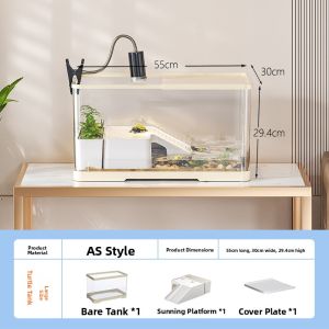 KUOTING | Home Small Turtle Aquarium with Eco-Scene Basking Platform