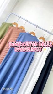 Zetta Inner Outer Long Dress GAMIS PREMIUM WANITA MUSLIMAH TERMURAH DRESS KNIT PANJANG JUMBO BESAR