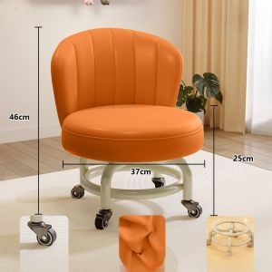 เก้าอี้แบบมีล้อเลื่อนได้ทุกทิศทาง สำหรับใช้ในบ้าน เก้าอี้พับได้แบบมีเบาะรองรับ สไตล์เรียบง่าย เก้าอี้เด็ก ชุดตกแต่งบ้าน