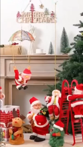 Christmas Gifts Music Electric Climbing Ladder Santa Claus Christmas Tree Hanging Decor Figure