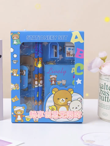 OutingSG® Cute Stationery Set Notebook Pencil Set with Hand Carry Case- Primary School Kids Childrens Day Birthday gift