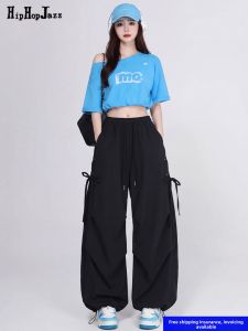 Hip Hop Jazz | Korean Jazz Dance Set Women Summer Crop Top Wide Leg Pants1733/1788