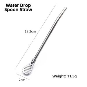 Filtering and Mixing Stainless Steel Straw Spoon