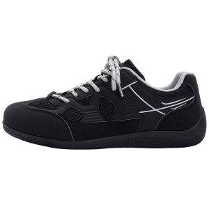 HUANQIU | Black Breathable Racing Style Men Casual Sneakers