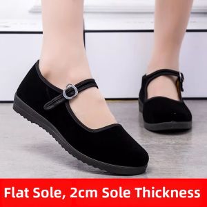 JIFANPAUL | Womens Spring Summer Black Soft-bottom Canvas Shoes