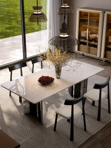 DELIANSHANGPIN | Natural Luxury Stone Rectangular Modern Dining Table