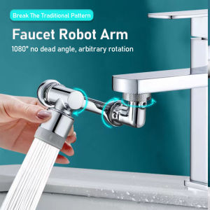 Universal Rotatable Faucet Extender Faucet Robotic Arm Faucet 1080° Universal Rotation Faucet Extension Splash-proof Faucet Mechanical Arm Faucet Water Nozzle Faucet Adaptor Kitchen Tap with 2 Water Outlet Modes