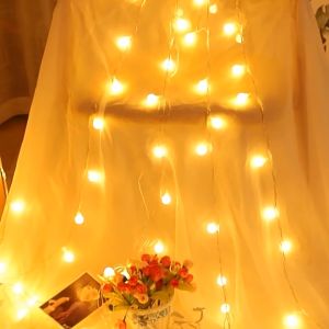 ONE-C775 Lampu Tumbler LED Rainbow Motif Bola Salju / Lampu Tumblr 10 Meter Anggur Bulat Twinkle Light / Lampu Natal Hiasan Dekorasi