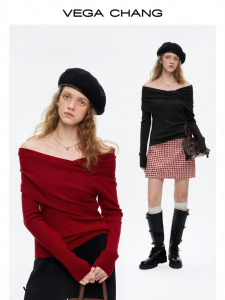 VEGA CHANG | Áo Sweater Dạng Trễ Vai Cho Nữ