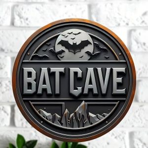 Vintage Bat Cave Metal Sign - 8"x8" an Excellent Choice for Outdoor Yard Porch Garage Cafe Bar and Garden Decoration a Uni