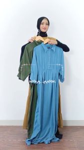 Ghanimi - Elena Dress / Gaun Rayon Polos / Dress Rayon / Dress Polos / Gamis Polos / Gamis Panjang / Dress Casual / Gamis Polos / dress kondangan / gamis kondangan / gamis terbaru