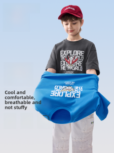 Boys Short Sleeve T-Shirt Quick Dry Pure Cotton Base Layer Shirt Summer Wear New Style Childrens Clothing Barabara