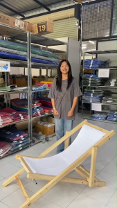 เก้าอี้ชายหาด เตียงชายหาด เก้าอี้สนาม เก้าอี้ไม้พับได้ เก้าอี้ไม้พับได้ พร้อมจัดส่ง (ผ้าแคนวาส)