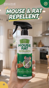 Mouse Rat Repellent Spray 500ml Rodent Deterrent Pest Control for Home Kitchen Garage Indoor Outdoor Use Plant Based Easy Spray