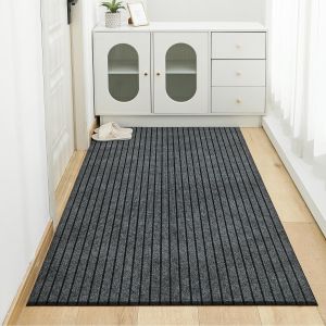 Modern Minimalist Square Floor Mat - Durable Stain/Fade Resistant Non-Slip Rubber Backing Machine Washable for Indoor/Outdoor