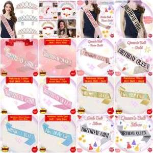 Good luck coming! Happy Birthday Queen/Girl Glitter Belt with Pin Birthday Decoration - High-end Material!