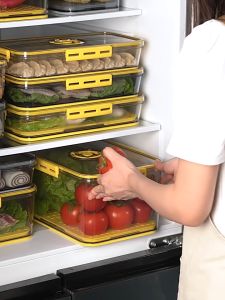 Hộp Bảo Quản Thực Phẩm - Hộp Đựng Thức Ăn Tủ Lạnh Trong Suốt Có Khay Lót Đáy Bảo Quản Rau Củ Tươi Mới GBPR068