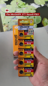 Vỉ 5 viên pin đồng hồ SR626SW 1.55V Maxell PRO SR626 / SR 626 / 377 - Made In Japan