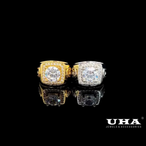 N1333 Nhẫn nam có lót lòng đính đá CZ cao cấp sáng lấp lánh UHA