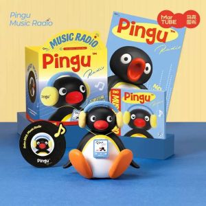 Bandai | MarTUBE Pingu Bluetooth Speaker Cute Shaking Head Cartoon Penguin Music Radio Wireless Audio Player Birthday Gift For Pingu Fans