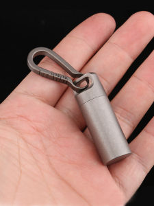 Pure Titanium Portable Medicine Box Large Capacity Airtight Bin First Aid Mini Small Medicine Bottle Travel Storage Box Titanium Alloy