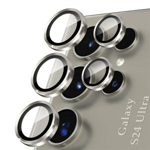 Camera Lens Protector Tempered Glass For Samsung Galaxy S24 Ultra S24 Plus S24 FE Metal Ring Camera Cover Case for Galaxy S23 FE