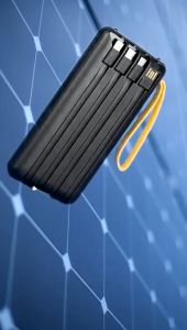 LIVING HOME Power Bank Hp Power Bank Solar Tenaga Surya Power Bank Semua Hp Power Bank Build In Cable Fast Charging cell 10000 Mah 5 in1