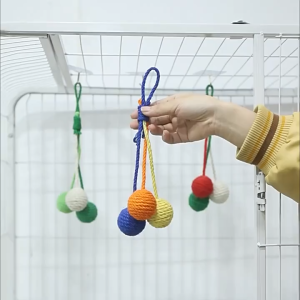Rubvrenti Cat Toy Sisal Ball Hanging Cat Toy Handmade Cat Rope Ball Chew Pets Interactive Toy