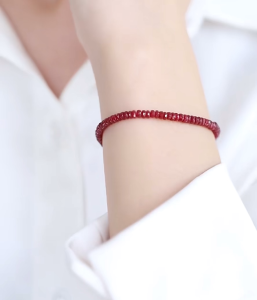 Montagne Jewelry 18k Pure Gold Bracelet Faceted stone Design Fine Jewellery Natural Ruby Bracelets Cuff